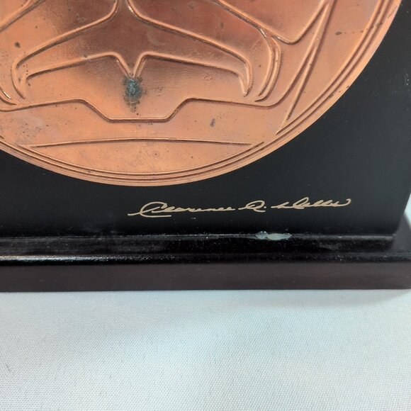 Haida Clarence Wells Native Art Keepsake Embos Copper Box Wood Canada Medallion - Picture 12 of 16